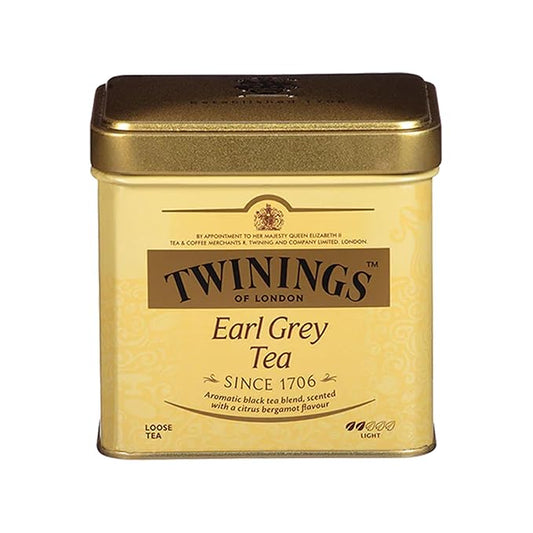 Twinings Earl Grey Loose Tea Tin, 7.05 Ounce Tin (Pack of 1), Smooth, Flavourful, Robust Black Tea Leaves, Caffeinated, Enjoy Hot or Iced