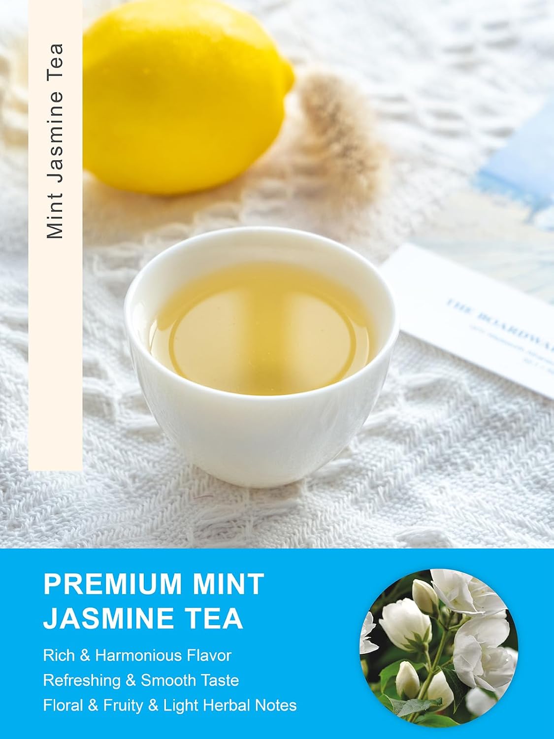 TeeLux Mint Jasmine Herbal Tea Bags, Caffeine Free, 30 Count | Refreshing Mint Blend with Jasmine, Lily, Osmanthus &amp; Chrysanthemum, Sugar Free, Gluten Free, Hot or Iced
