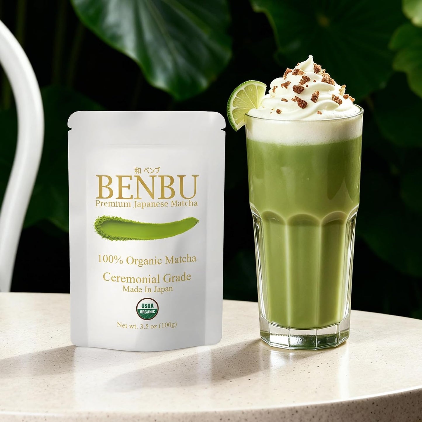 BENBU Matcha Powder - USDA Organic Ceremonial Grade, First Harvest, Stone-Milled in Japan, Authentic Japanese Green Tea, No Additives, 3.5 oz (100g) Pouch