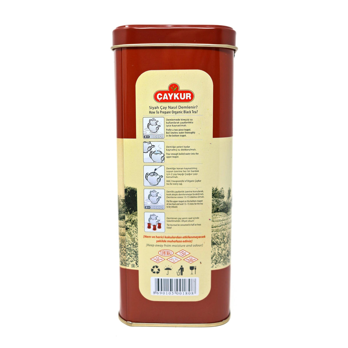 ÇAYKUR Organic Hemsin Black Tea, Premium Certified Turkish Loose Leaf Tea, Natural, Additive-Free, Grown in the Hemsin