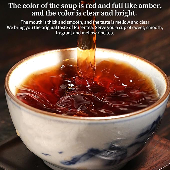 XIXICHA Pu-erh Tea Loose Leaf 250g/8.81oz Ripe Puerh Chinese Tea Yunnan Ancient Tree Puer Loose Leaf Black Tea 普洱茶 熟茶 宫廷普洱茶 云南勐海普洱茶