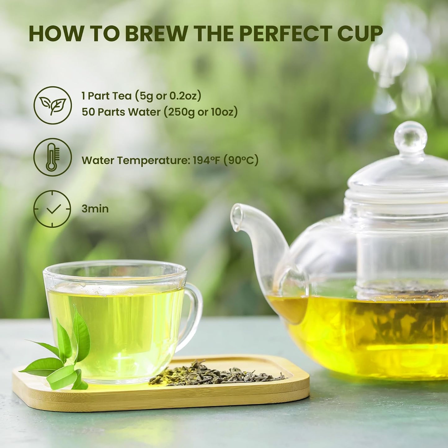 Maofeng Green Tea Loose Leaf (200g/7oz), Pure Natural, Low Caffeine & Gluten Free from Huangshan Anhui with Resealable Ziplock Pouch