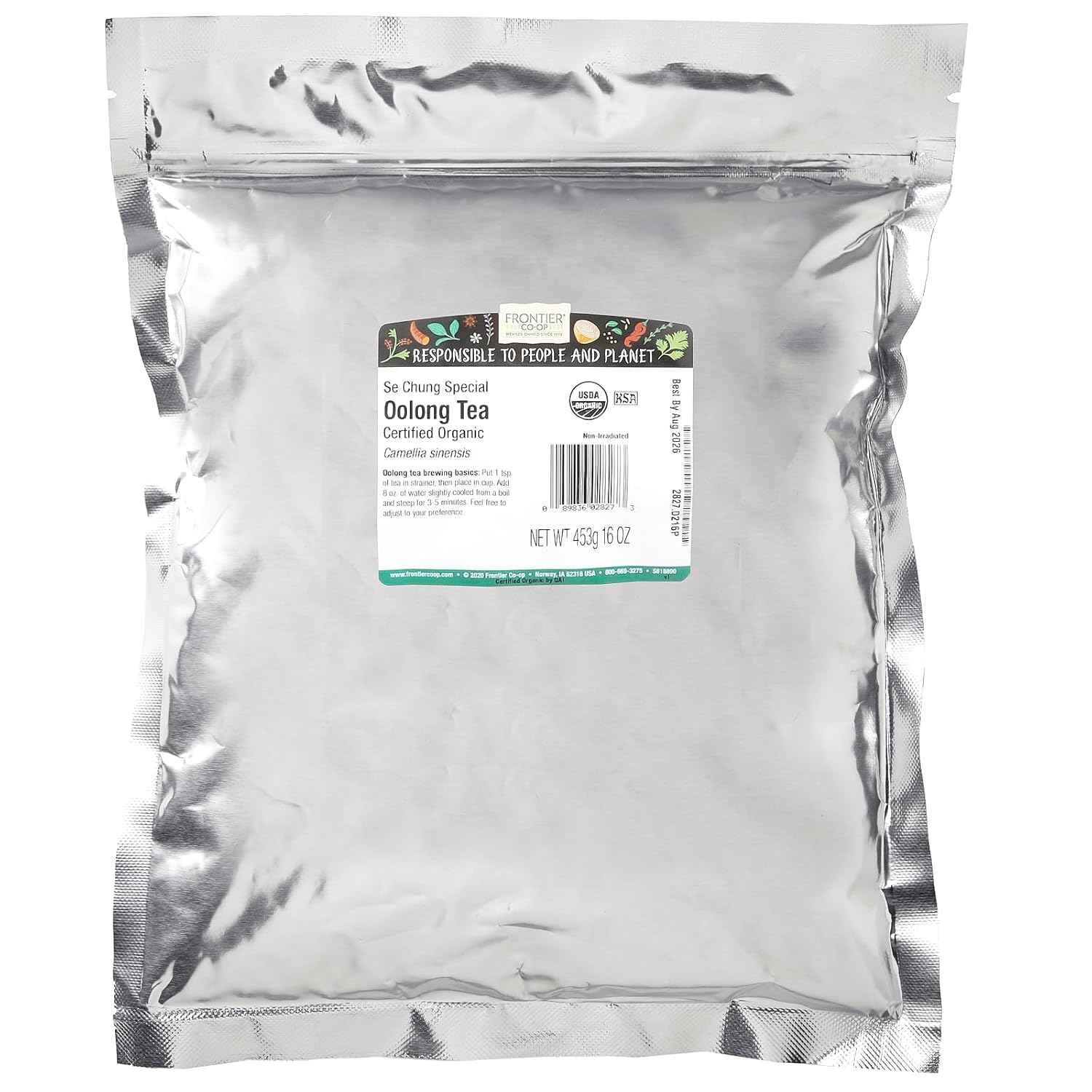 Frontier Co-op Organic Se Chung Special Oolong Tea, 1 Lb - Loose Leaf Oolong Tea Leaves Bulk Bag