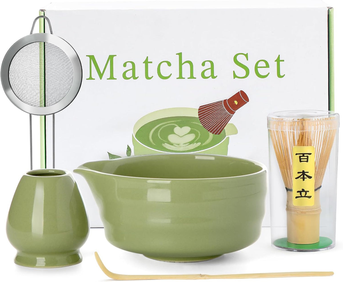 5PCS Matcha Set Includes 18OZ Chawan with Spout