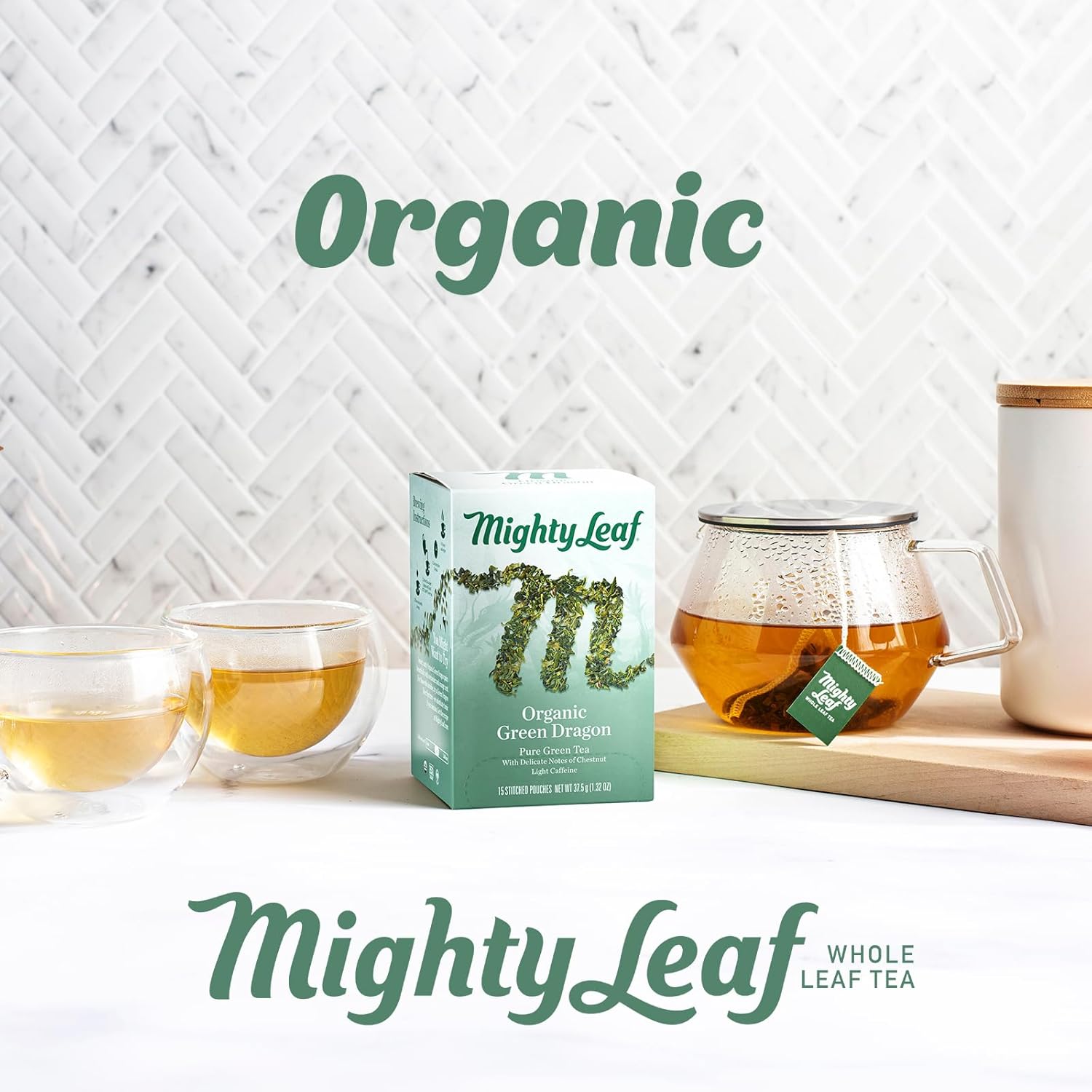 Mighty Leaf Organic Green Dragon Tea – 45 Count (15 Pouches per Box, Pack of 3) – Premium Whole Leaf Green Tea with Smooth, Fresh Flavor – Antioxidant-Rich Hot or Iced Brewing