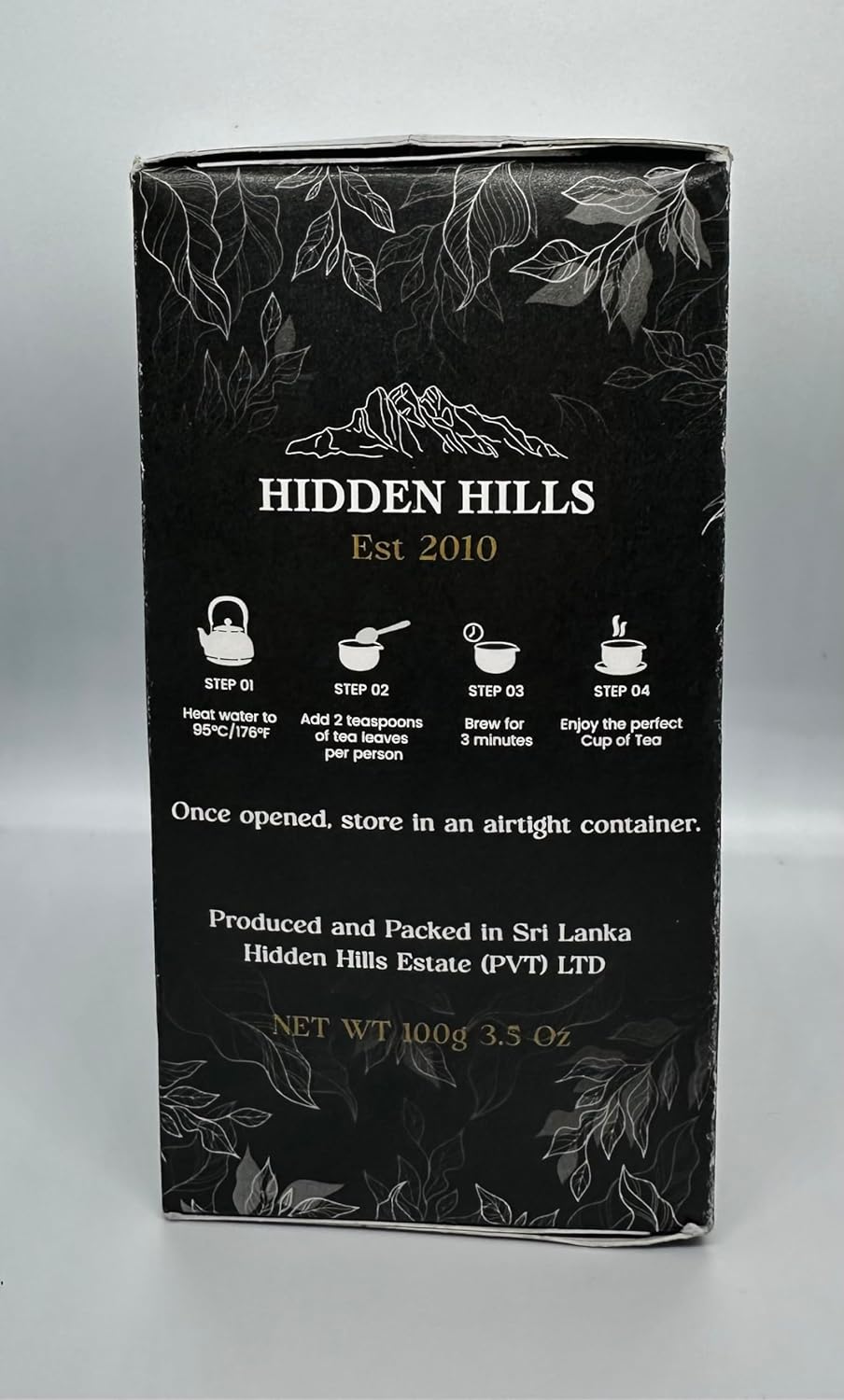 Hidden Hills Black Tea - Premium Quality Single Estate - Ceylon Tea (Whole Leaf Tea, 100g)