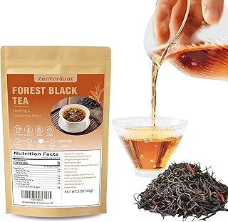 ZenVerdant Yunnan Forest Black Tea 3oz, Traditional Handcrafted Loose Leaf Tea with Natural Floral & Fruity Aroma, Smooth & Digestive & Metabolism Support