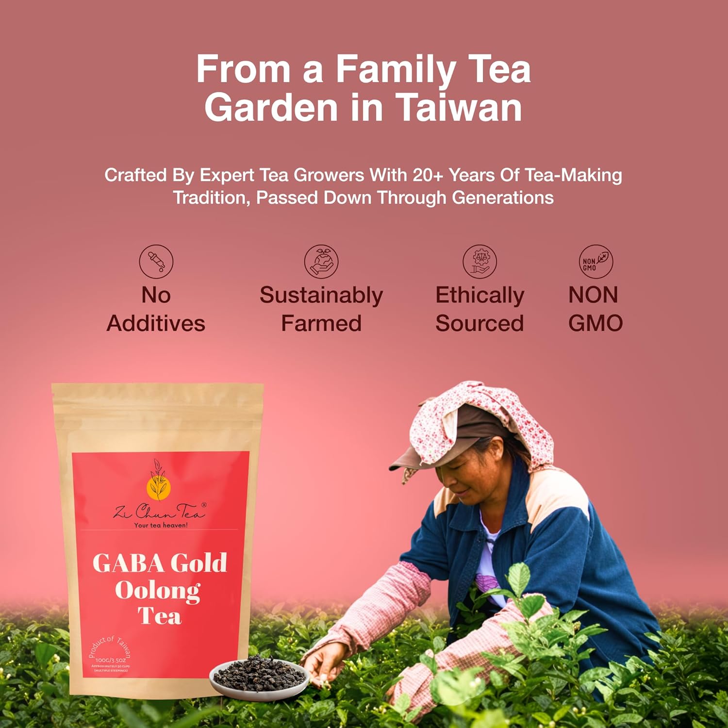 GABA Gold - Organic Oolong Super Tea, Loose Leaf - 100% Natural Grown and Processed - 3.5 ounces
