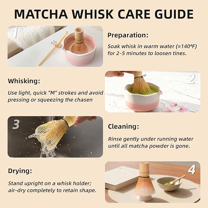 2-Pack Handcrafted Matcha Whisk, Bamboo Whisk for Matcha Tea, Natural Bamboo Chasen, 100-Prong Chasen, Macha Whisks Brush Match Accessories Wisk Mixer Whisker for Making Ceremonial Macha Tea
