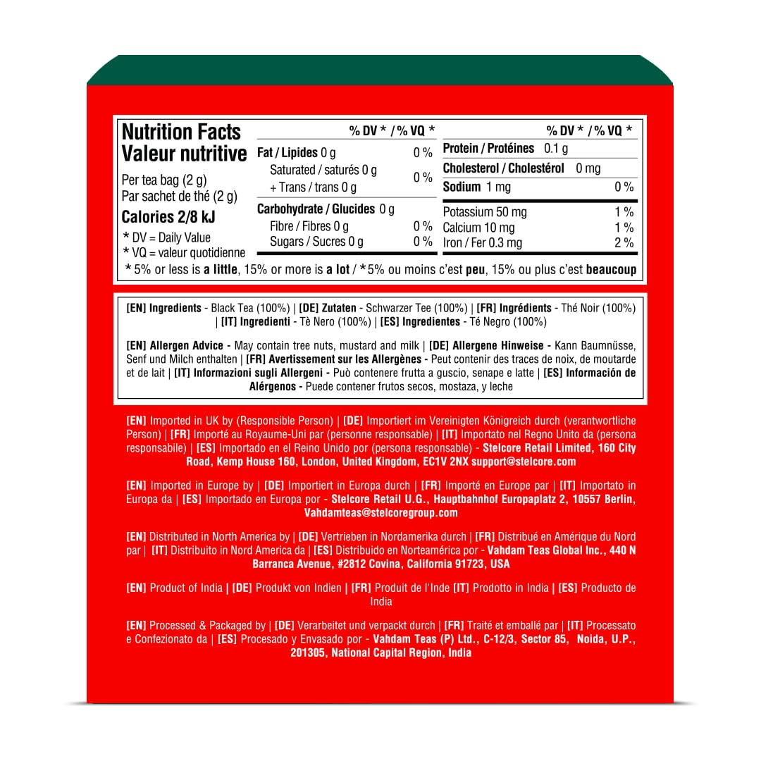 VAHDAM, English Breakfast Black Tea Bags (30 Count) High Caffeine | Strong, Robust & Flavoury | Individually Wrapped Pyramid Tea Bags | Full Bodied Black Tea Leaves