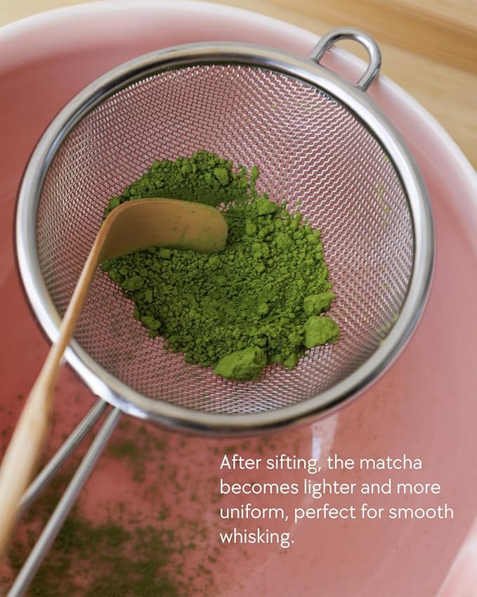 Matcha Set, 5 Pcs Matcha Whisk Set – Elegant Rounded Design Bowl with Folded Rim, Glossy Pink Glaze, Comfortable to Use