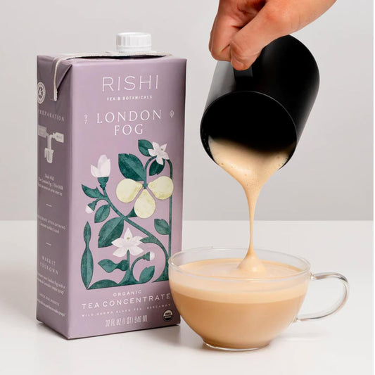 Rishi Tea London Fog Latte, Organic Black Tea Concentrate, 96 Fl Oz | Earl Grey Latte Concentrate with Bergamot, Easy-to