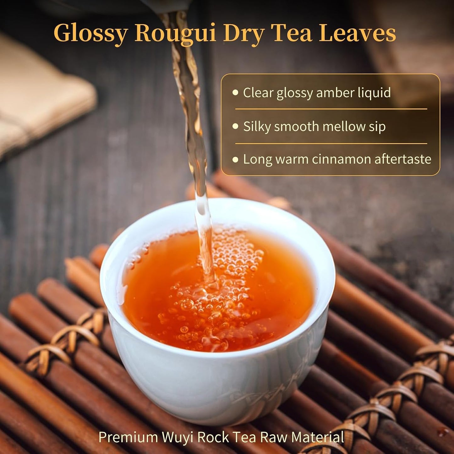 Yuexi Wuyi Mountain Rougui Oolong Tea 4.23oz/120g Authentic Rock Tea 肉桂岩茶 | Deep Roasted Chinese Cliff Tea with Cinnamon Aroma, Dahongpao Wuyi Oolong Tea for Daily Brewing