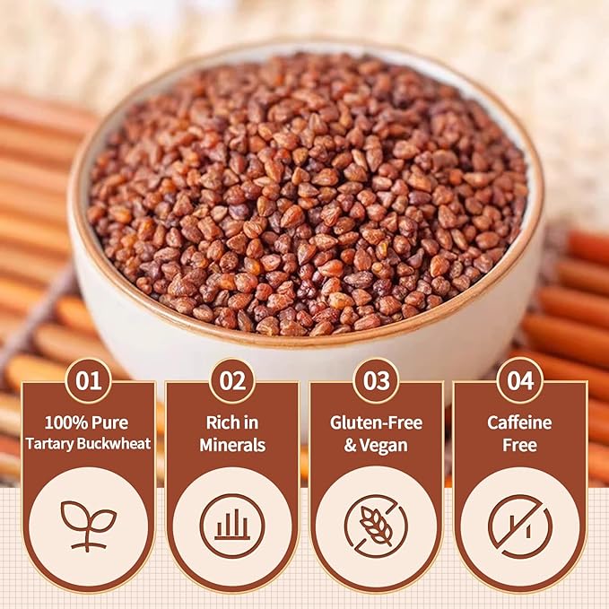 ANTAKUBU Tartary Buckwheat Tea, 280g (9.88oz), Roasted Black Buckwheat, 100% Natural, Gluten-Free