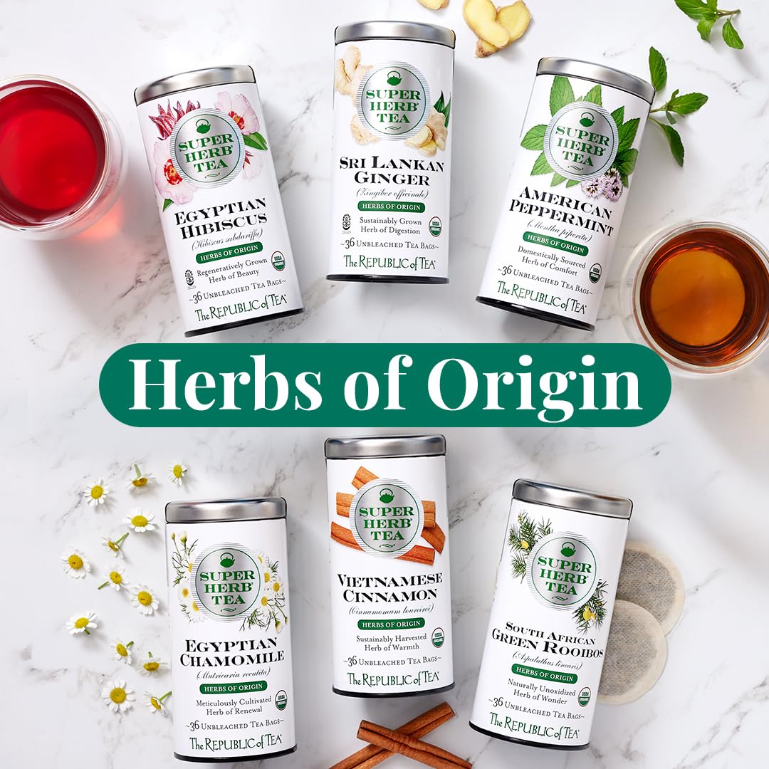The Republic of Tea SuperHerb Organic Vietnamese Cinnamon Herbal Tea, 36 Ct
