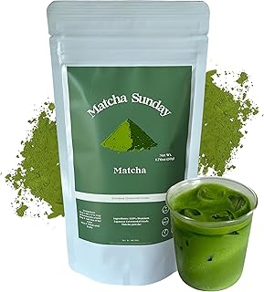 Matcha Sunday Ceremonial Grade Matcha - Kyoto, Japan - Finely Ground Green Tea Powder - Vibrant Green (50g/ 1.75oz) - Bag