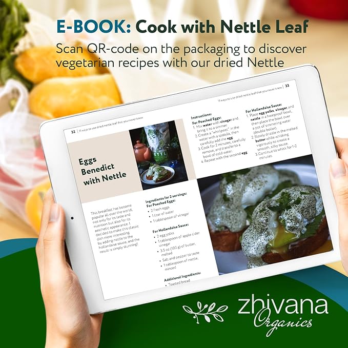 Zhivana Organics Nettle Tea – Nettle Leaf Organic, Nettle Tea Loose Leaf, Stinging Nettles Loose Leaf Organic, Ortiga Verde Organica - Dried Herbs for Medicinal Use - 8oz