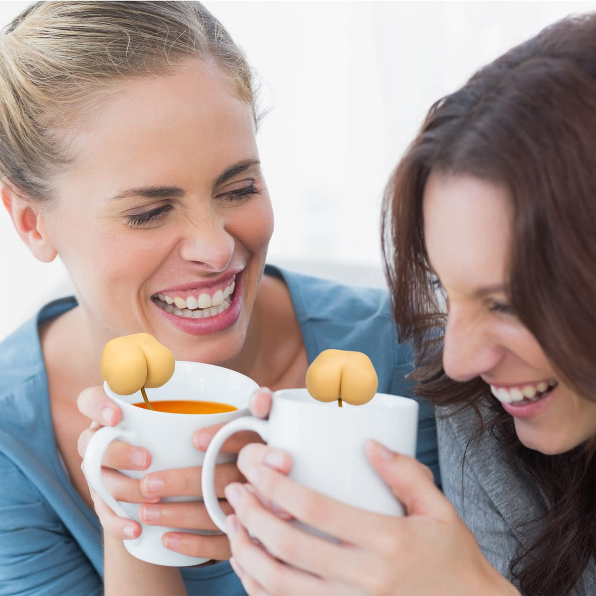Noviko 2 Pack Butt Poop Tea Infuser for White Elephant Gift,Silicone Cute Tea Infusers for Loose Tea