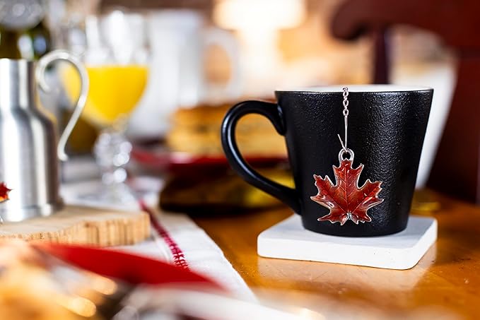 Danforth Maple Leaf Fall/Autumn Tea Infuser - Handcrafted Pewter - Charm Made In USA