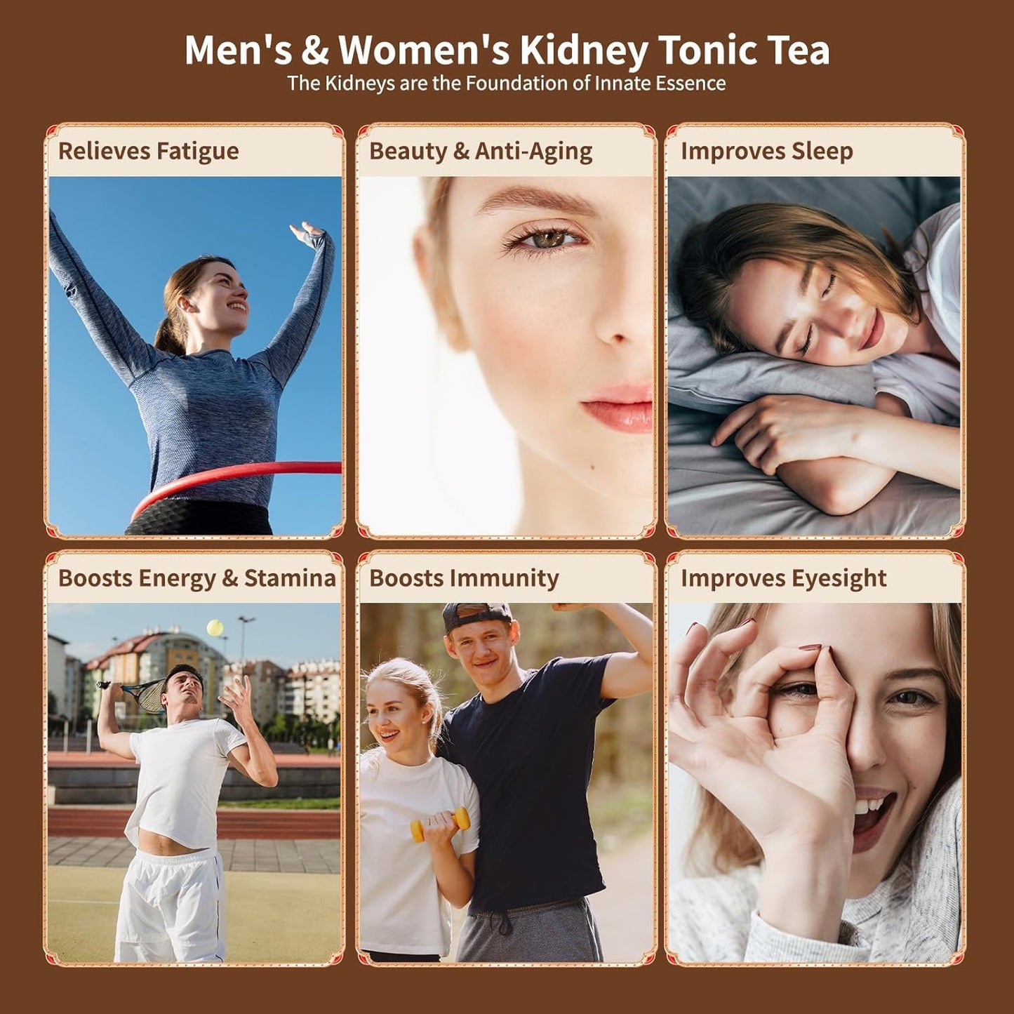 Ginseng Five Treasures Kidney Tea, Traditional Chinese Herbal TeaBags, Natural Kidney Cleanse Detox Tea for Women &amp; Men, 7 Precious Ingredients Formula (3 Pack/75 Bags)
