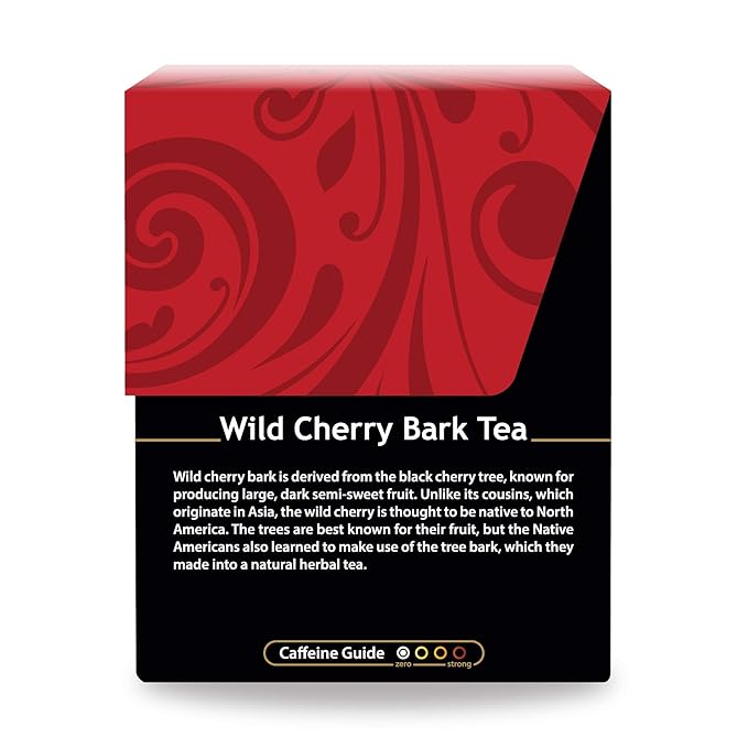 Buddha Teas Organic Wild Cherry Bark Tea - OU Kosher, USDA Organic, Ccof, 18 Bleach-Free Tea Bags