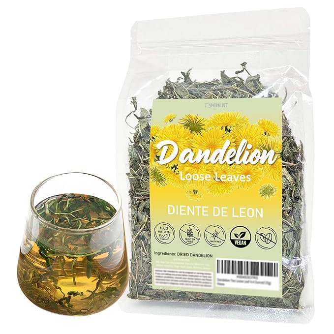 Dandelion Loose Leaf Root Tea 4.4 Ounce(125g), Natural Herbal Tea for Kidney & Liver, Aid in Digestion, Raw, Caffeine-Free