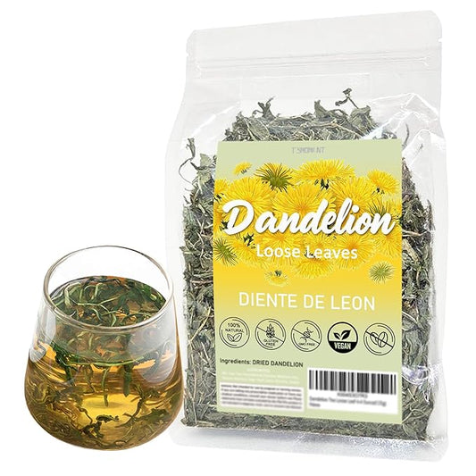 Dandelion Loose Leaf Root Tea 4.4 Ounce(125g), Natural Herbal Tea for Kidney & Liver, Aid in Digestion, Raw, Caffeine-Free