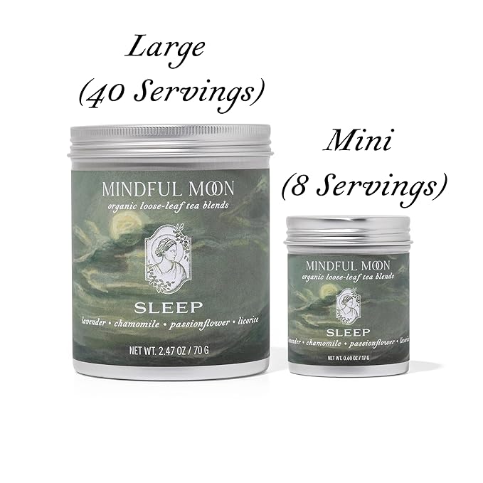 Sleep Herbal Tea by Mindful Moon – Calming Blend with Chamomile, Lavender & Passionflower – Caffeine-Free, Loose Leaf (Mini)
