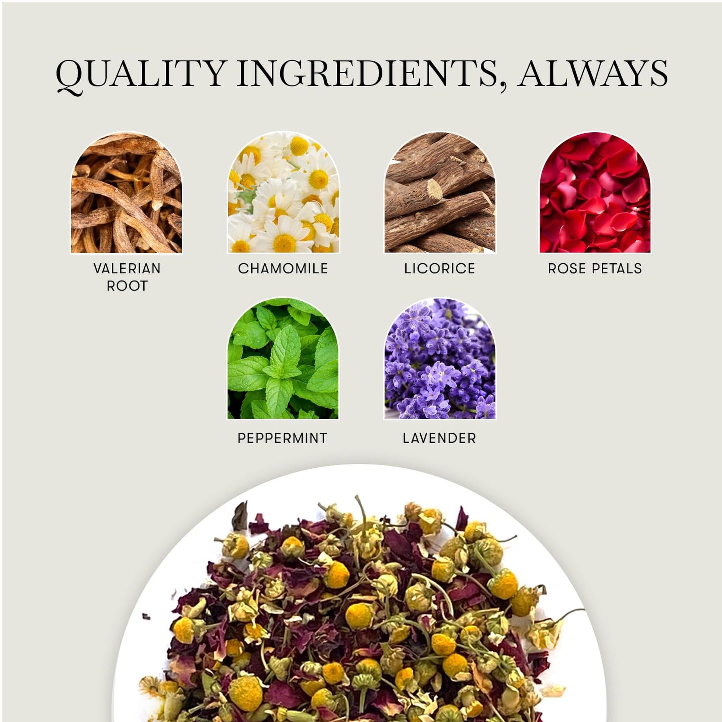 Luxmi Estates Organic Valerian Root, Chamomile, &amp; Lavender Loose Leaf Tea 50g/1.76oz (25 cups) for Sleep | Caffeine Free Wellness Sleep Tea