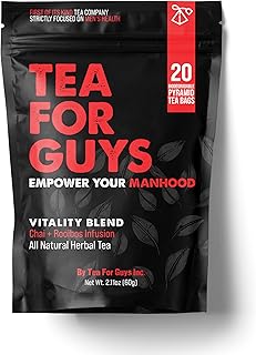 Tea For Guys: Vitality Blend – Natural Support for Testosterone, Libido, Male Fertility and overall Male Vitality | Herbal Tea for Mens Wellness – 20 Biodegradable Tea Bags