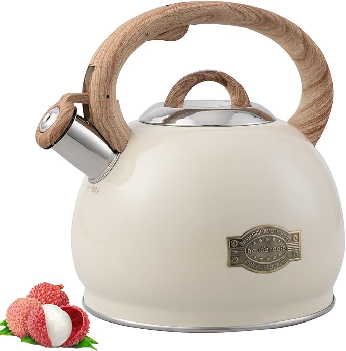 Tea Kettle Stovetop,2.7QT Stainless Steel Whistling Teapot for Stove Top Aesthetic,Portable Water Kettles Camping with Anti-hot Silicone Handle