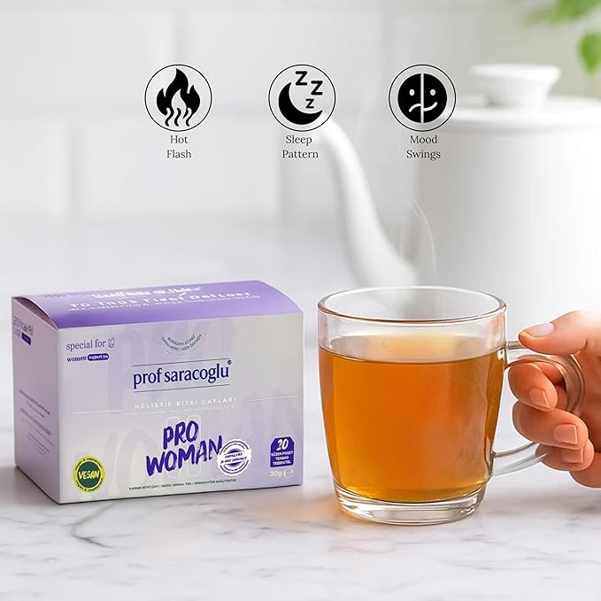 Prof Saracoglu 1 Box Pro-Woman Herbal Tea – Caffeine-Free Herbal Blend with Chamomile and Yarrow, Made for Women’s Daily Routine