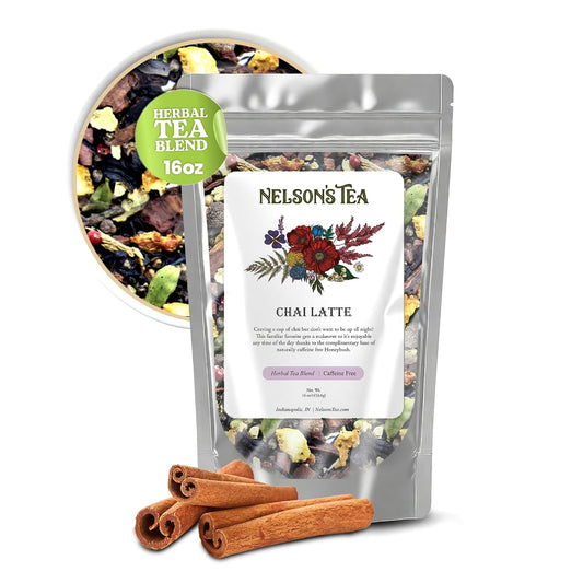 Nelson's Tea Chai Latte Spiced Black Loose Leaf Tea, 16 oz | Clove • Black Tea • Ginger • Loose Leaf Tea • Chai Latte • Chai