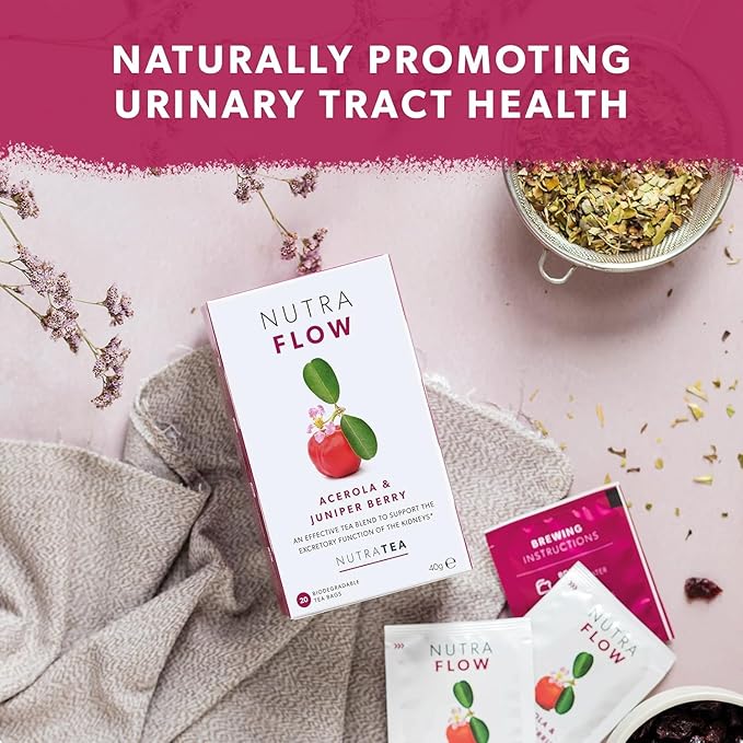 Nutraflow Herbal Tea Blend – Includes Horsetail, Yarrow & Goldenseal - Support Health Cleansing Process - 40 Enveloped Tea Bags - by Nutra Tea