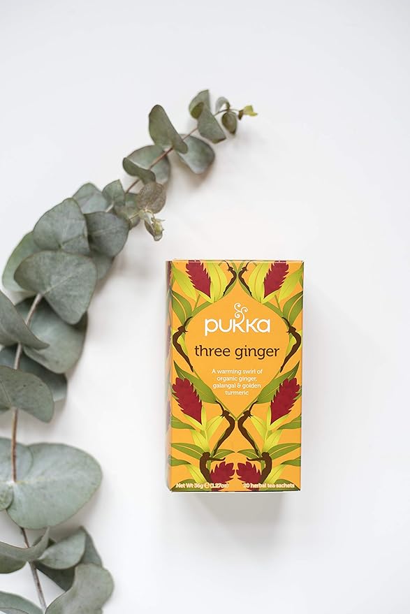 Pukka Herbal Tea Three Ginger 20 Count (Pack of 3)