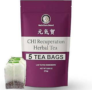 Herb Guru CHI Recuperation Tea Bags | Traditional Herbal Blend With 5 Tea Bags for Daily Balance, Comfort, and Unwinding | No Caffeine Wellness Gifts and Relaxation Gifts for Any Season
