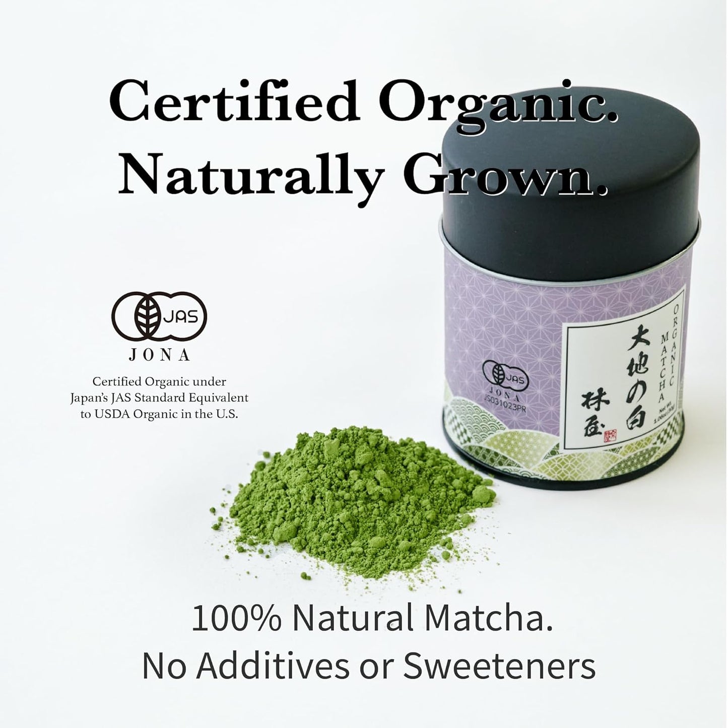 HAYASHIYA Organic Matcha Powder - Daichi - Ceremonial Grade, Authentic Japanese Matcha Green Tea Powder (30g / 1.06oz)
