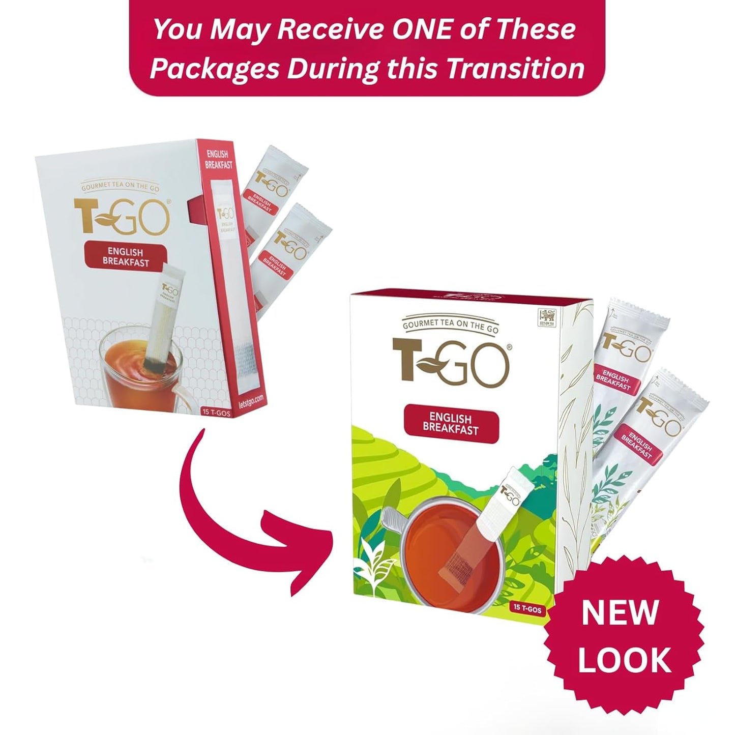 T-GO English Breakfast Tea Herbal Black Tea Bags Convenient Tea Sticks Caffeinated Stirring Spoon Ceylon Tea 15 Tea Sticks