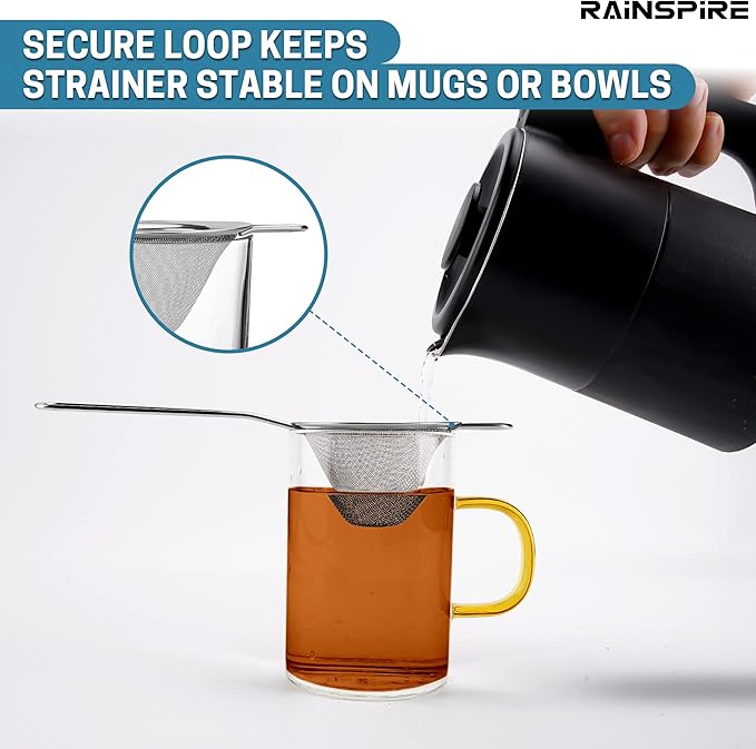 Upgraded 3.3" 304 Stainless Steel Fine Mesh Strainers for Kitchen, Cocktail Strainer Tea Coffee Juice Strainer Food Strainer Mini Sieve Strainer