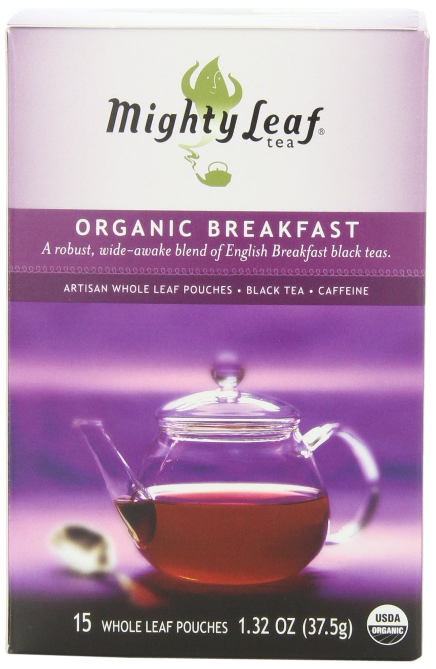 Mighty Leaf Breakfast Black Tea - (Packs of) Pouches - Premium Caffein - 45 Count Tea Pouches - Premium Black Tea with Rich Flavor - Individually Wrapped Tea Bags