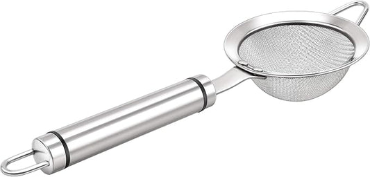 3.3inch 304 Stainless Steel Fine Mesh Strainer for Kitchen, Colander-Skimmer with Handle, Metal Sieves Sifters