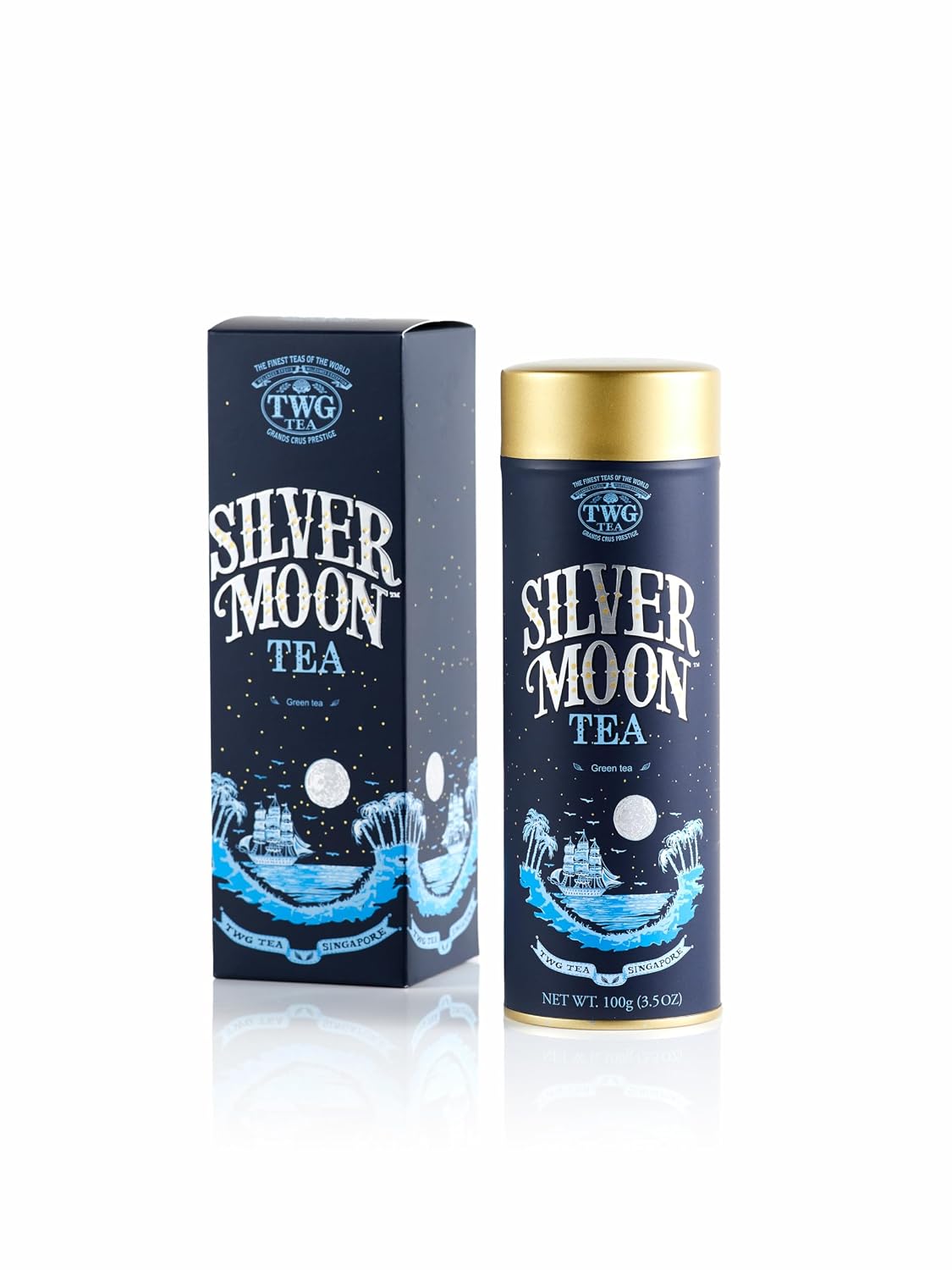 TWG Tea, Silver Moon Tea, Green Tea, Grand Berry & Vanilla, Haute Couture Tin, 100g, Gift Set
