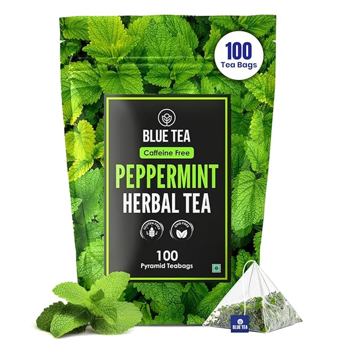 Blue TEA - Peppermint Tea - 100 Count - Plant Based Tea Bag, Black Deals Friday 2025, Supports Digestion, Antioxidant Rich