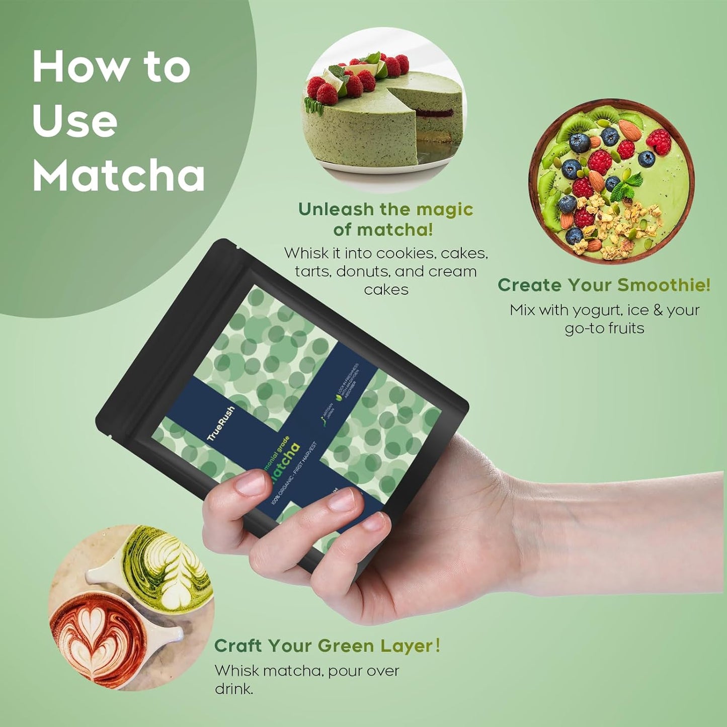 Peralpow Ceremonial Grade Matcha – Authentic Japanese First Harvest Ceremonial Blend Green Tea Powder from Uji, Kyoto (70g / 2.47oz)