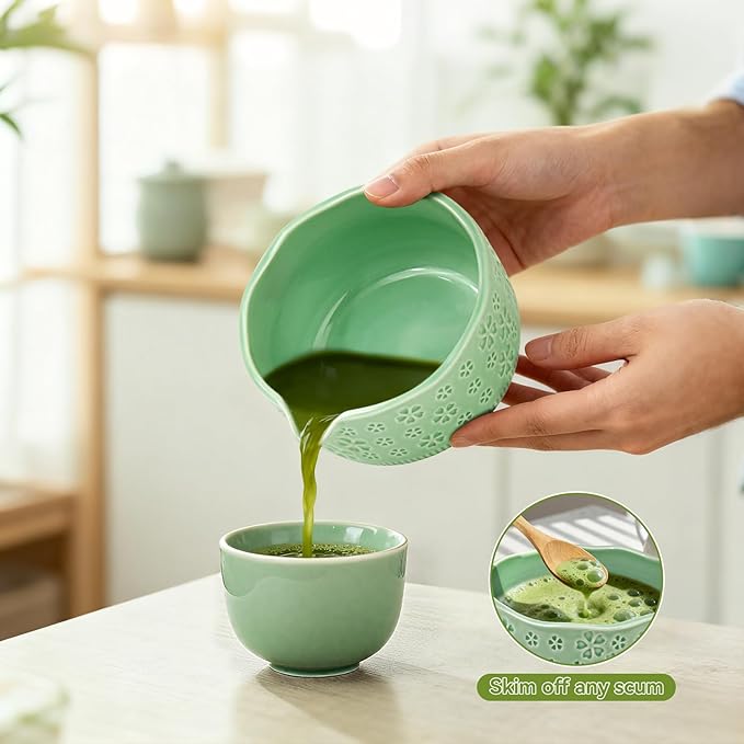 Matcha Whisk Set, 7 Pcs Matcha Making Kit with Matcha Bowl, Matcha Whisk and Holder, Bamboo Scoop, Scoop Rest