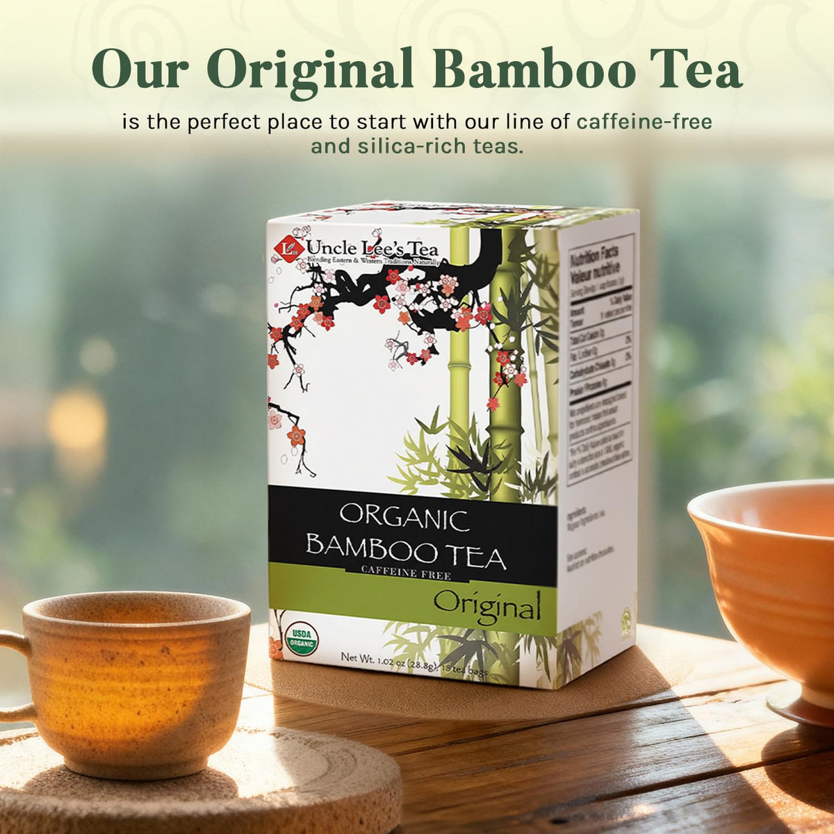 Uncle Lee's Tea Uncle Lee's Organic Tea, Bamboo 2-Pack – Delicate & Refreshing Brew, Naturally Caffeine Free, Great for Hair