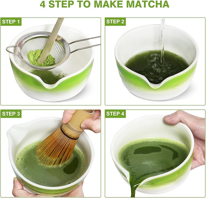 Matcha Whisk Set, Japanese Traditional Bamboo Chasen & Matcha Set with Scoop & Sifter