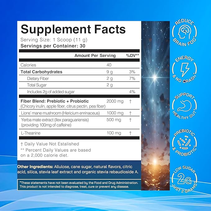 Yerba Mate Instant Tea 3-in-1 Super Drink Mix - Natural Extract， Boost Energy, Focus, Immunity & Gut Health .（30 Servings）