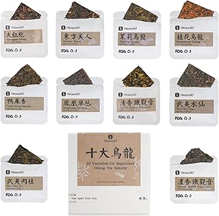 iTeaworld Chinese Tea Collection – Top 10 Classic Oolong Tea Sampler, Chinese Loose Leaf Tea Sampler, 10 Classic Oolong Varieties, No Sugar or Additives, Boxed Beginner Tea Gift Set, 20 Individually Wrapped Mini Tea Cakes, 5g/Piece, 3.52oz