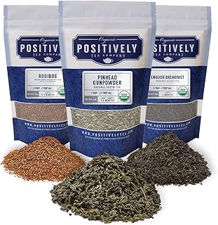 Organic Positively Tea Company, Tea Variety Sampler, Loose Leaf, 4 Ounce, 3 Pack